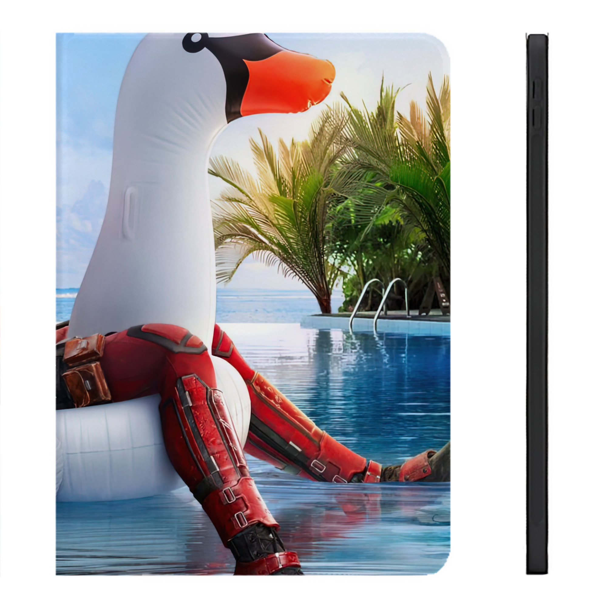 （画像用） Deadpool デッドプール IPadケース ペンホルダー付き ブックスタイルデザイン